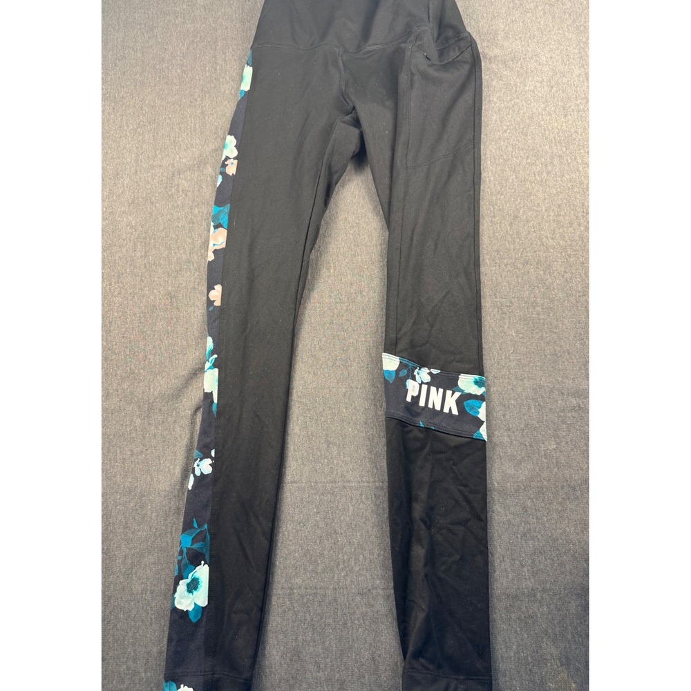 PINK Victoria's‎ Secret Ultimate Black Floral Leggings XS Extra Small Activewear